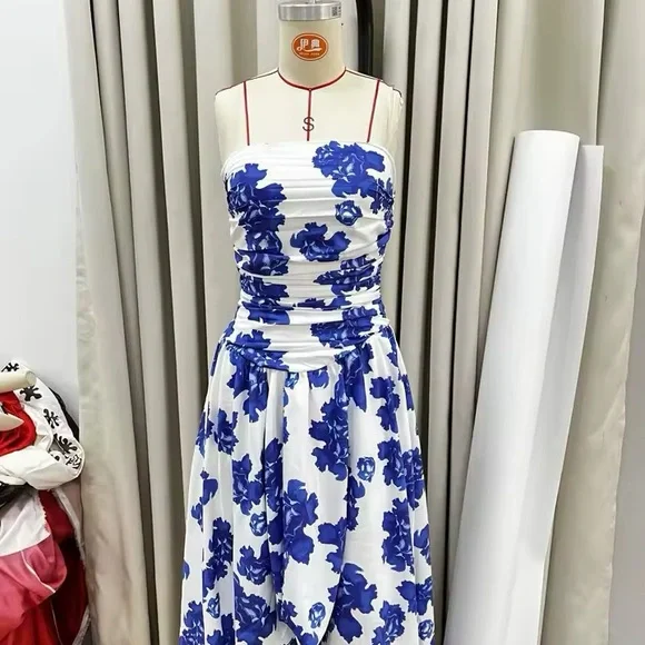 Chic Blue Floral High Low Dress - Picture 7 of 10